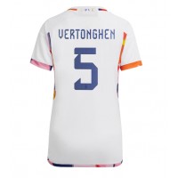 Camiseta Bélgica Jan Vertonghen #5 Segunda Equipación Replica Mundial 2022 para mujer mangas cortas